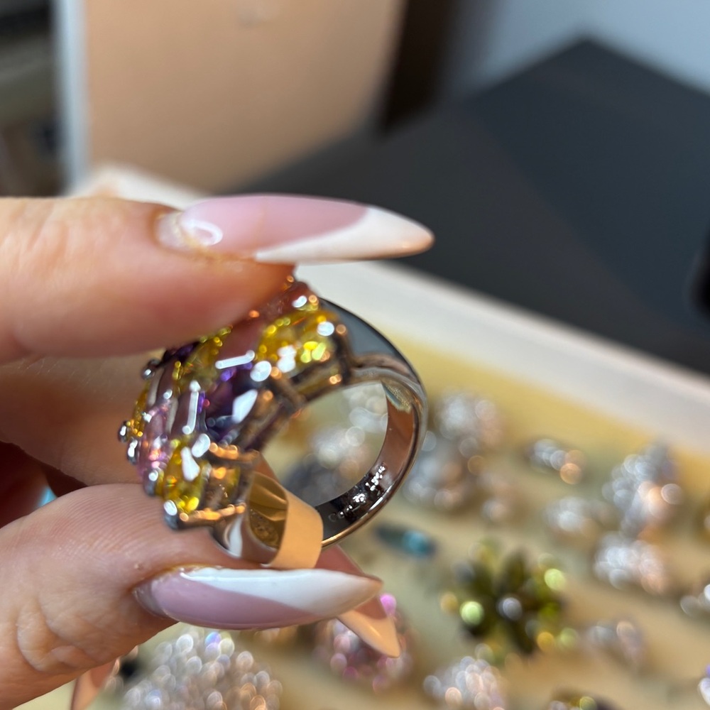 Camille Lucie Swavorski Crystal Statement Ring - Picture 3 of 5